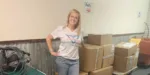 Owner of Victory Cheer Uniforms, Laura, preps deliveries
